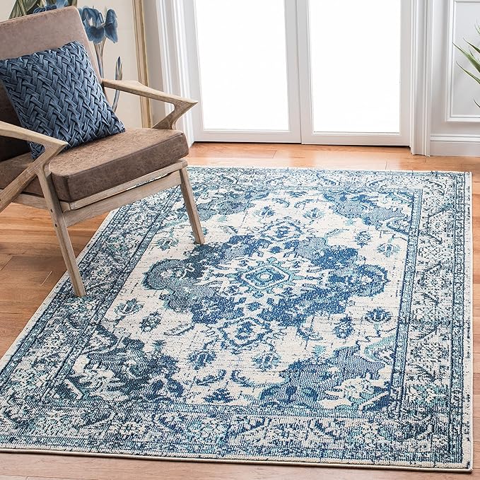 SAFAVIEH Monaco Collection MNC243A Boho Chic Medallion Distressed Non-Shedding by SAFAVIEH