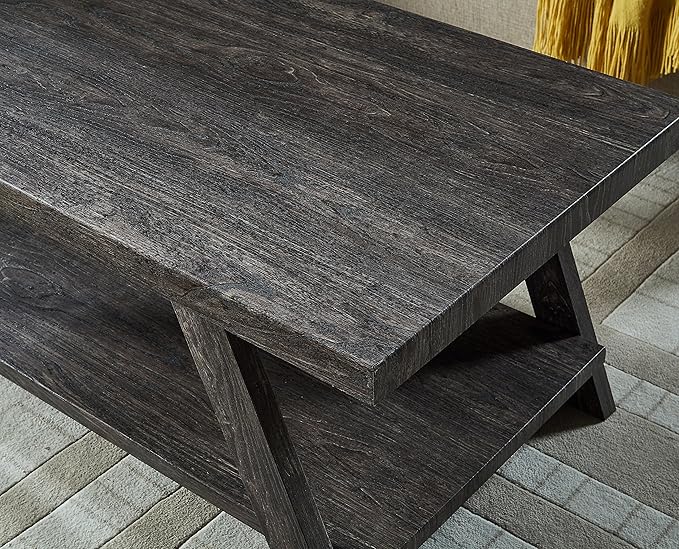 Roundhill Furniture Athens Contemporary Replicated Wood Shelf Coffee Table in - Image 4
