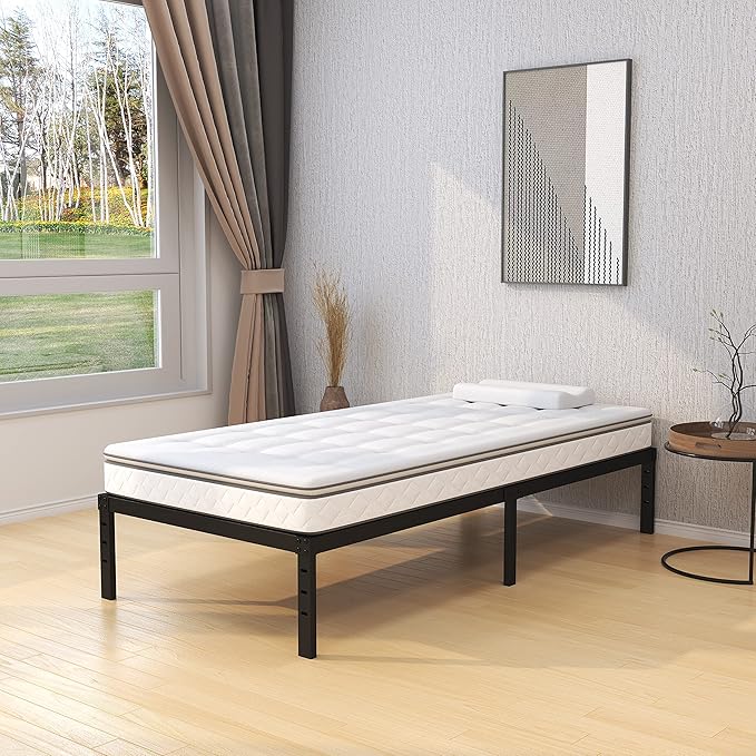 Twin XL Bed Frame No Box Spring Needed, 14 Inch Heavy Duty Metal Platform Bed - Image 5