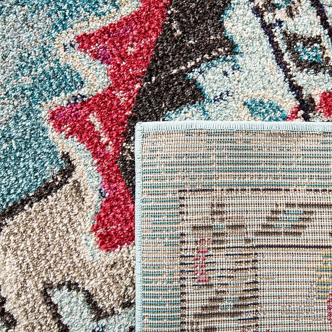 SAFAVIEH Monaco Collection 9' x 12' Light BlueFuchsia MNC243J Boho Chic - Image 6