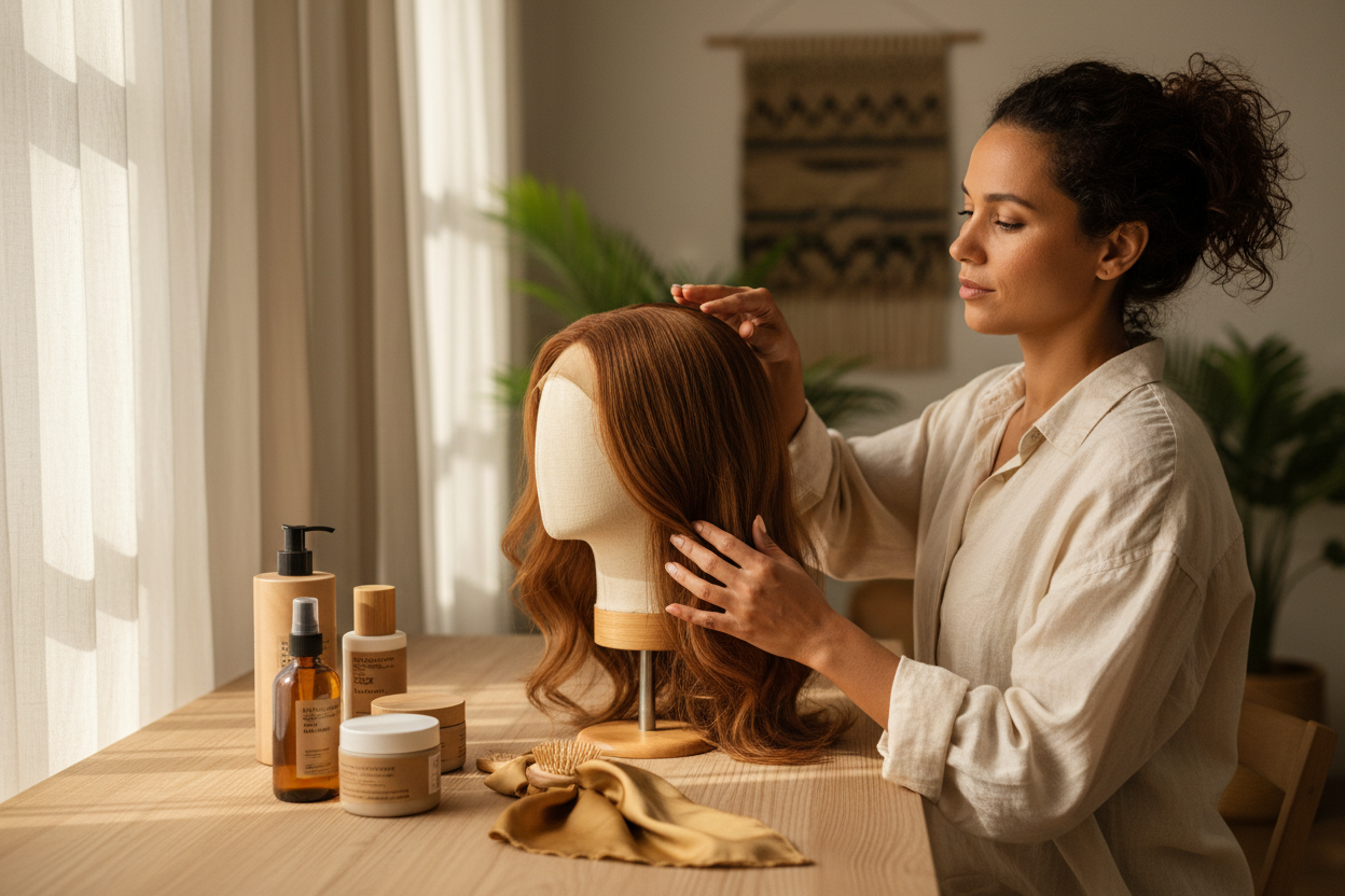 At EarthSilk Essentials, we believe that every crown deserves intentional care. Our journey began with a simple but powerful realization: wigs are more than beauty accessories—they are expressions of identity, confidence, and self-care. Yet too often, the products used to cleanse and maintain them are harsh, generic, and not designed with long-term care in mind. (make it real photo)