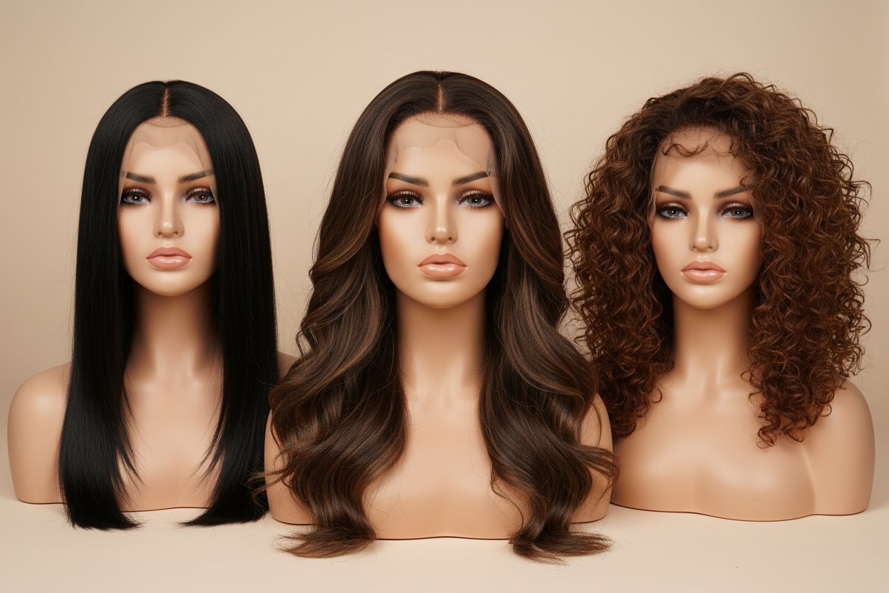 Premium Wigs

Description:
Our wigs are thoughtfully selected to combine comfort, durability, and natural appearance. Designed for everyday wear or special occasions, EarthSilk Essentials wigs offer a secure fit, realistic texture, and effortless styling. Whether human hair or synthetic, each wig is made to maintain its beauty with proper care and gentle cleansing. (make it real photo)